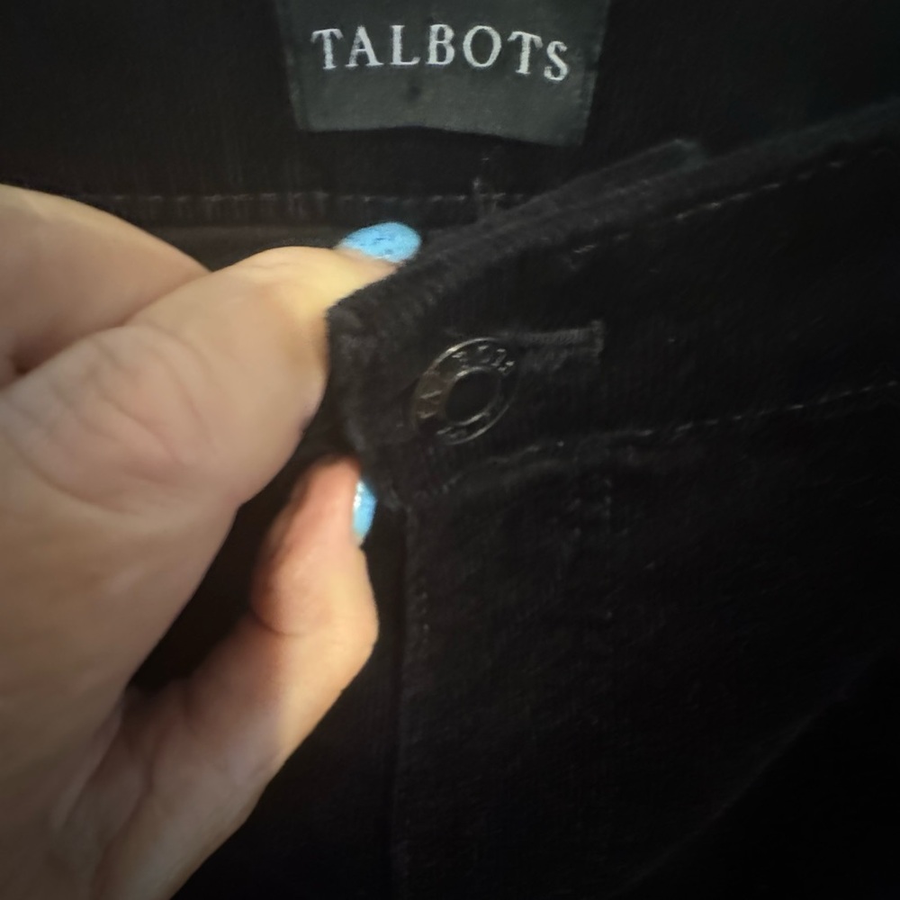 TALBOT'S PRISTINE BLACK CORDUROY STRAIGHT LEG PANTS  PLUS: 16    #2 - Picture 6 of 7